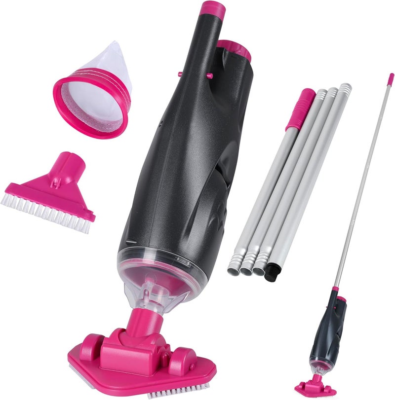 S7 Rechargeable Handheld Hot Tub Spa Pool Vacuum, Cordless & Waterproof IPX8, 60-Min Runtime, 2 Brush Heads, Spot Cleaner for Spas & Small Pools up to 20ft (Dyson-Style Gray) - Image 1